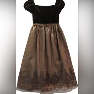 Rare Editions Black and Brown Formal Kids Dress